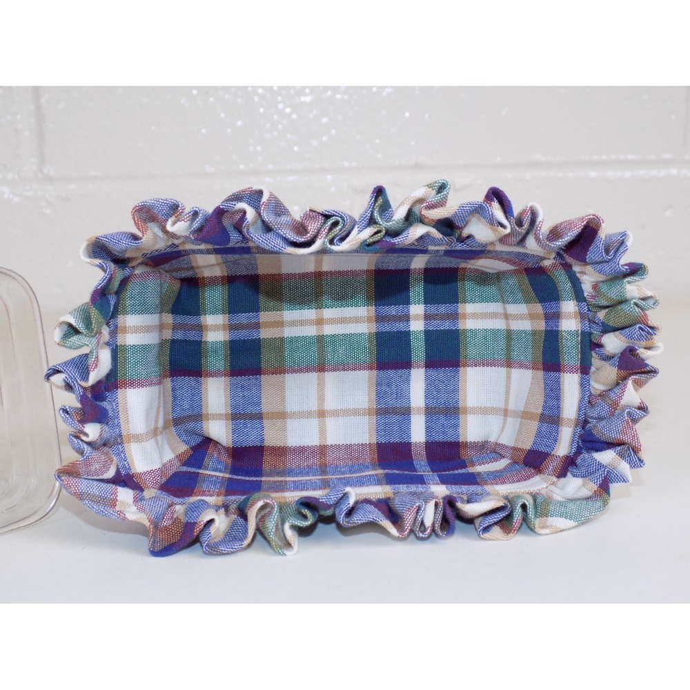 Parsley Booking Basket w/ Plaid Liner Protector & Card 2000 Longaberger Vintage - Picture 14 of 16